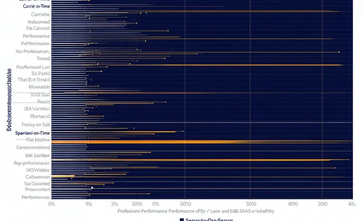 Lane intelligence diagram showing historical carrier performance data indexed by route corridor and season